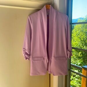 Bar lll lilac shawl collar rouched sleeve lightweight blazer size small